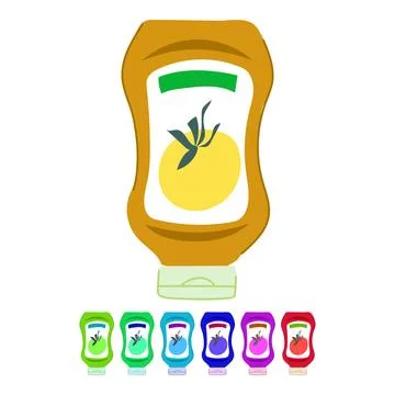 Squeeze ketchup bottle vector cartoon graphic Stock Illustration