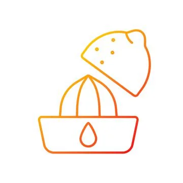 Squeeze lemon gradient linear vector icon Stock Illustration