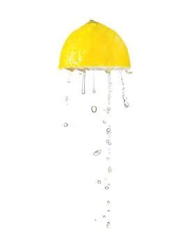 Squeeze lemon isolated on white Stock Photos