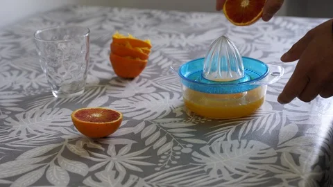 Squeeze the oranges Stock Footage