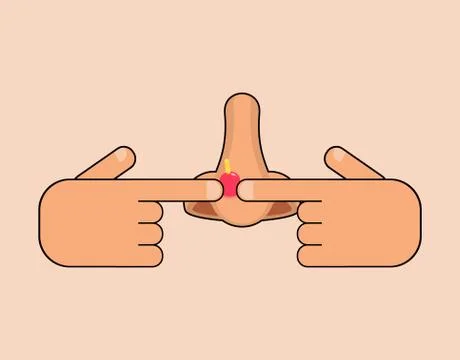 Squeeze Pimple on nose isolated. vector illustration Stock Illustration