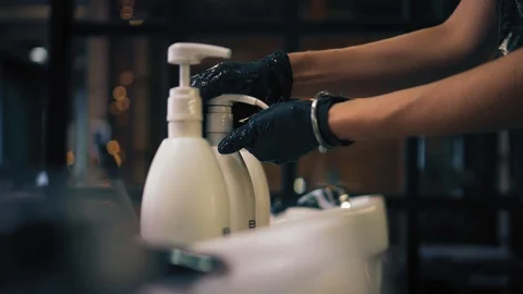 Squeeze shampoo on hand Stock Footage 86702441