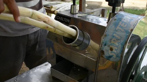 Squeeze sugar cane Stock Footage 130037787