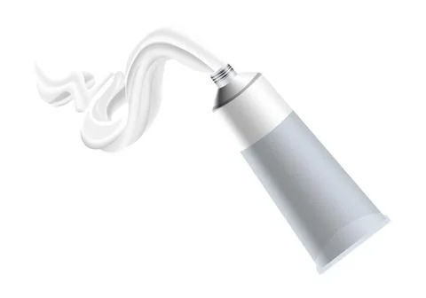 Squeeze tube with white cream Stock Illustration