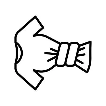 Squeeze wet laundry icon linear logo mark in black and white Stock Illustration