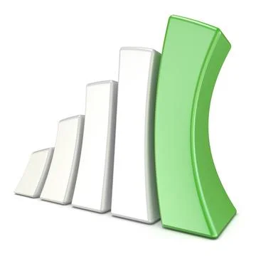 Squeezed 3D growth graph bars. Success concept Squeezed 3D growth graph ba... Stock Photos