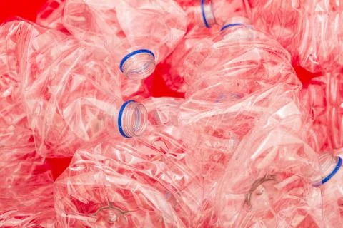 Squeezed bottles of water. Stock Photos