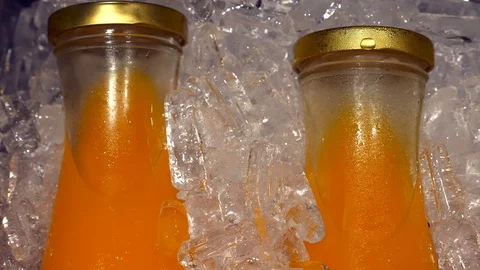 Squeezed Fruit Drink High in Vitamin C on Storefront Video stock 127286198