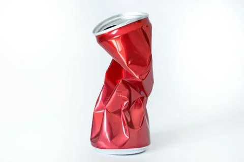 Squeezed soda can Stock Photos