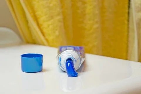 Squeezed toothpaste Stock Photos