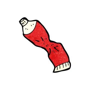 Squeezed tube of toothpaste cartoon Stock Illustration