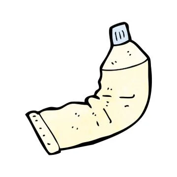 Squeezed tube of toothpaste cartoon Stock Illustration