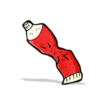 Squeezed tube of toothpaste cartoon Stock Illustration
