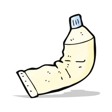 Squeezed tube of toothpaste cartoon Stock Illustration