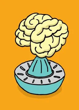 Squeezing brain juice Stock Illustration
