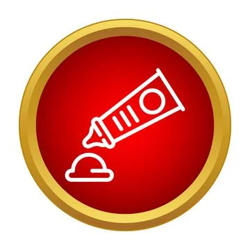 Squeezing condiment from a tube icon concept Stock Illustration