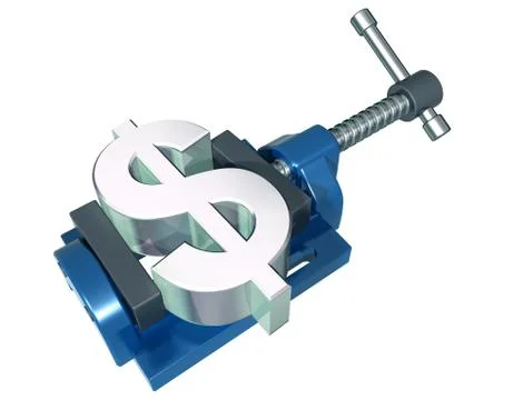 Squeezing the dollar Stock Illustration