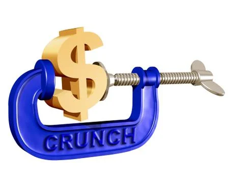 Squeezing the dollar Illustrazione stock