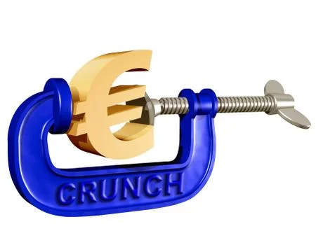 Squeezing the euro Stock Illustration