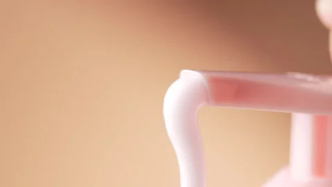 Squeezing foam from the bottle. Soap, foam shower, hair foam mousse, shavin.. Stock Footage 305512069