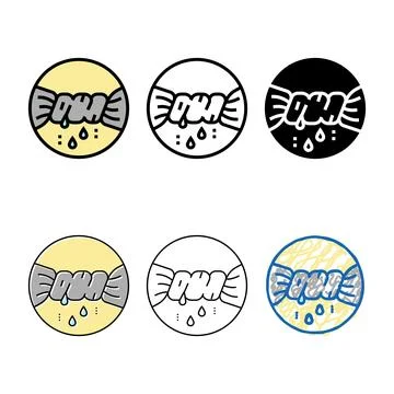 Squeezing forms wet clothes color icon vector Stock Illustration