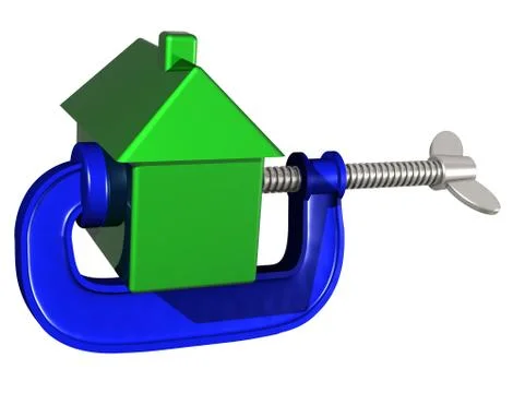 Squeezing house prices Stock Illustration