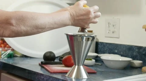 Squeezing lemon Stock Footage 10866667