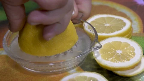 Squeezing of lemon juice Stock-Footage 88041265