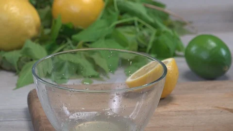 Squeezing Lime Stock Footage 97647125