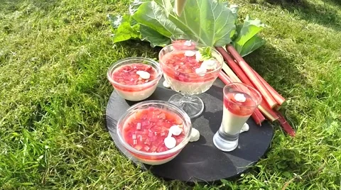 Squeezing pannacotta Stock Footage 51990078