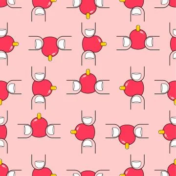 Squeezing pimple pattern seamless. popping Acne background . vector illustrat Stock Illustration