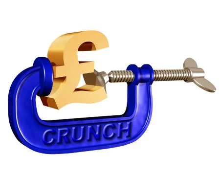 Squeezing the pound Stock Illustration