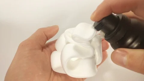 Squeezing Shaving Cream Stock Footage 76137615