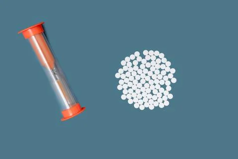 Squeezing a sugar substitute tablet from the package onto your hand Stock Photos