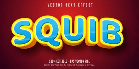 Squib text, 3d editable text effect Stock Illustration