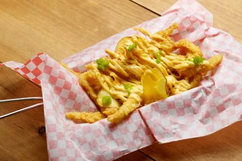 Squid and chips Stock Photos