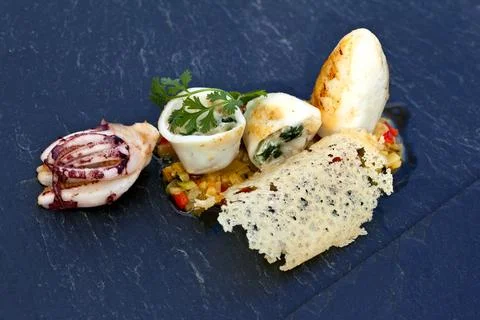 Squid and vegetable Stock Photos