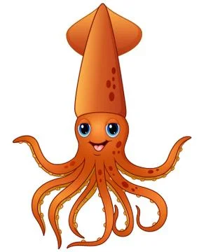 Squid cartoon Stock Illustration