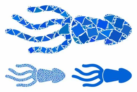 Squid Composition Icon of Joggly Elements Illustrazione stock