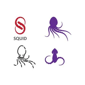 Squid fish illustration 스톡 일러스트