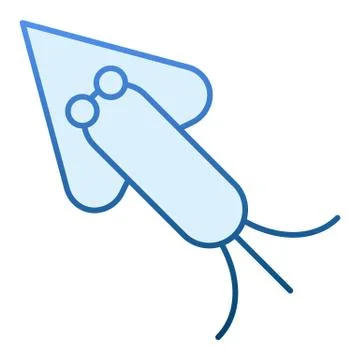 Squid flat icon. Octopus blue icons in trendy flat style. Cuttlefish gradient Stock Illustration
