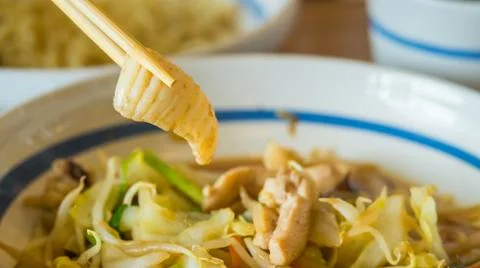 Squid fried with vegetable Stock Photos