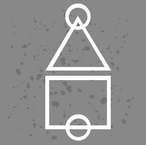 'squid game' White Triangle, Square and Circle shapes on grey background. Vec Stock Illustration