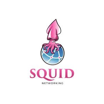 Squid Global Network Logo Design Stock Illustration