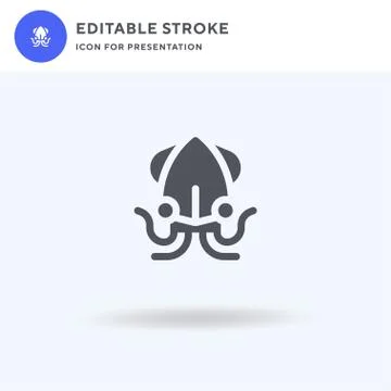 Squid icon vector, filled flat sign, solid pictogram isolated on white, logo Stock Illustration