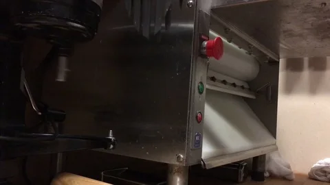 Squid Ink Pasta Cut in Machine 스톡 동영상 82212144