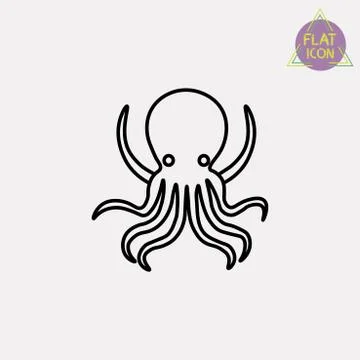 Squid line icon Stock Illustration
