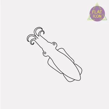 Squid line icon Stock Illustration