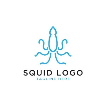 Squid logo design template Stock Illustration