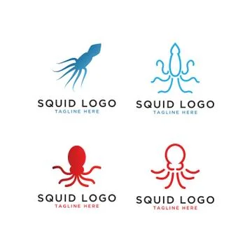 Squid logo design template Stock Illustration